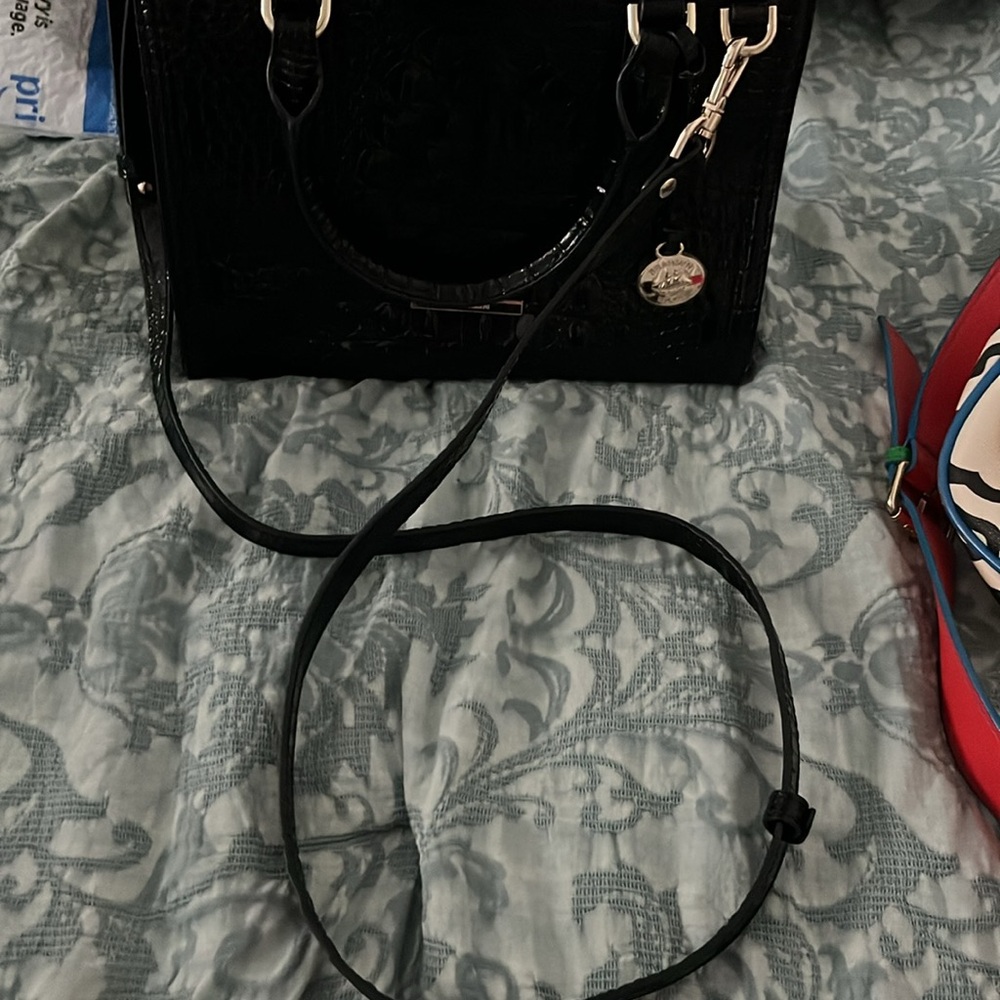 Brahmin Black Embossed Satchel Set - Picture 6 of 9